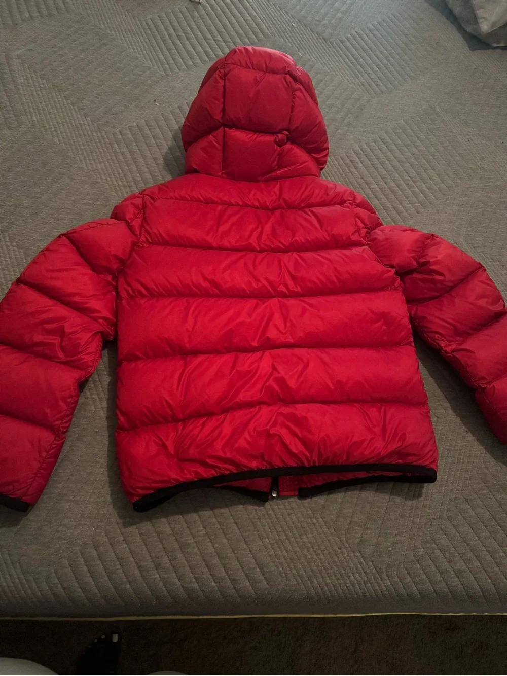 Moncler Kids Red Puffer Jacket with Hood